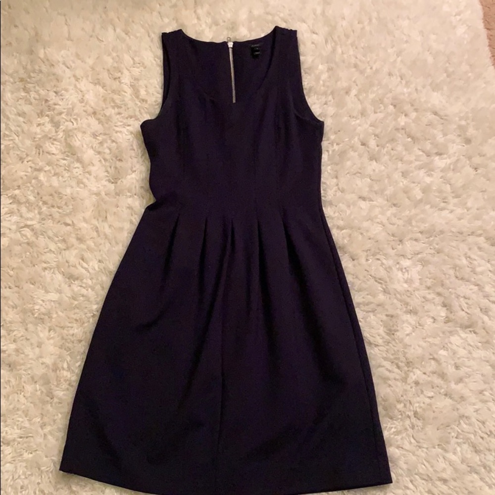 J.Crew Navy pleated sleeveless dress